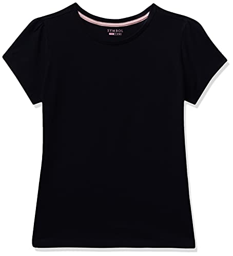 Image of Amazon Brand - Symbol Girl's Regular Fit T-Shirt (PAG 504 Black & Red 11-12 Years)