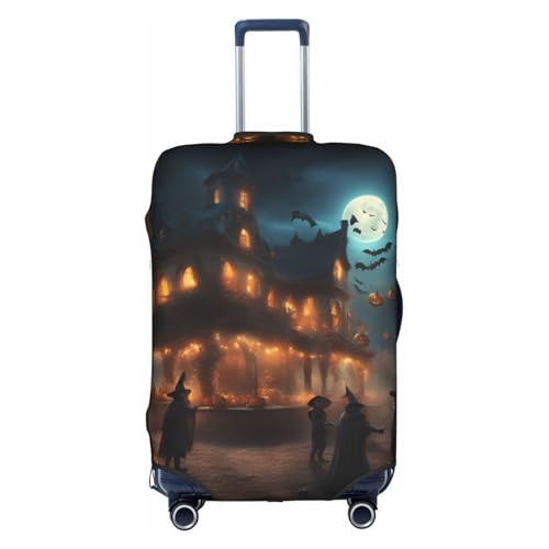 Cvnbmakk ハロウィン カーニバル パーティー プリント トラベル ラゲッジカバー 防水 防塵 保護カバー 18~32インチのスーツケース用, ホワイト, L