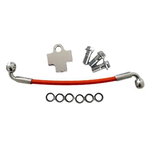 Conector adaptador 3 vías M10 en flexible freno trenzado hidráulico 50cm