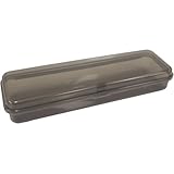 Maxcril Estojo Plástico Plus Fumê, Porta-Lápis em Polipropileno, Design Translúcido