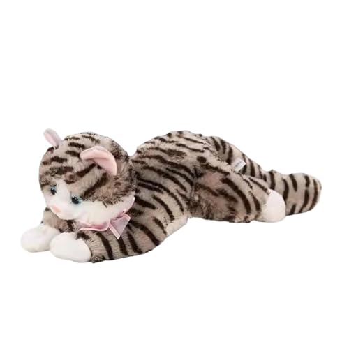 Chat En Peluche Comme Un Vrai Chats En Peluches Gris Tigre Chats En Peluches Qui Miaule Et Qui Ronronne Peluc-he Animale Réaliste Pour Collection Confort...