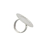 Matière : Métal Présentoirs pour Bijoux Accessoires création support cabochon bague carensa plateau 34 x 28 mm (1 pièce) Gris