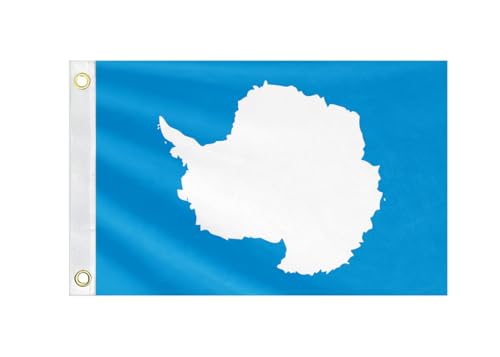 Double Sided Antarctica Boat Flag 12x18IN Antarctic Marine Small Flag Bright Colors Fade Proof Nylon Truck Motorcycle Banner with 2 Brass Grommets Outside