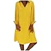 Produktbild QingJiu Damen Vintage Bohemian Langarm V-Ausschnitt Drucken Übergröße Lose Dress