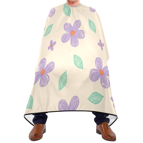 Capa para cortar cabello impermeable profesional MAOBLYR con cierre ajustable de broches, en diseño Floral de menta verde con hojas miniatura 1
