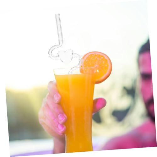 Pajitas de Cristal de Alta Transparencia con Diseño Romántico de Corazón Set de 2 8