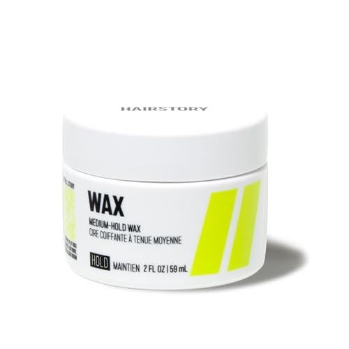 Cire coiffante tenue moyenne Hairstory de 50 g qui ajoute du relief et définit les boucles rebelles