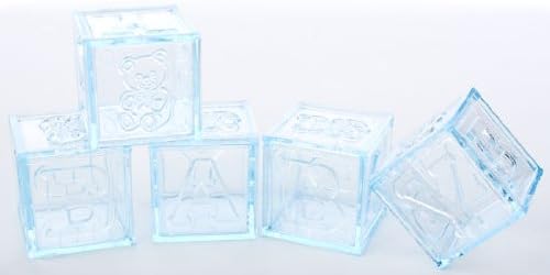 BABY SHOWER BLUE BABY BLOCKS - FAVOR BABY SHOWER - BOY- blue blocks