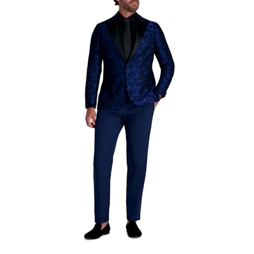 Men's Slim Fit Floral Pattern Peak Lapel Tuxedo Dinner Jacket3