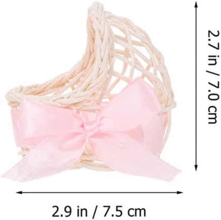GANAZONO Miniature Rattan Woven Flower Basket 6 Pcs Mini Basket Ornaments Doll House Flower Mini House Decor Home Ornament for Shop Desktop Display