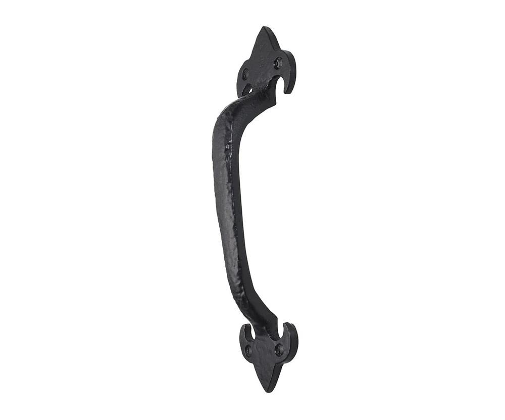 Old Hill Ironworks 175mm Antique Fleur de LYS Pull Handles, Black