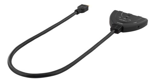 DELTACO HDMI-7044 - Switch HDMI, 3 ingressi per 1 Uscita, 4 K a 60 Hz, 7.1, Colore: Nero