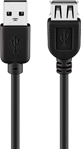 Goobay 68625 Cavo Prolunga USB 2.0 ad Alta Velocità, Nero, 0.6 m Lunghezza del Cavo