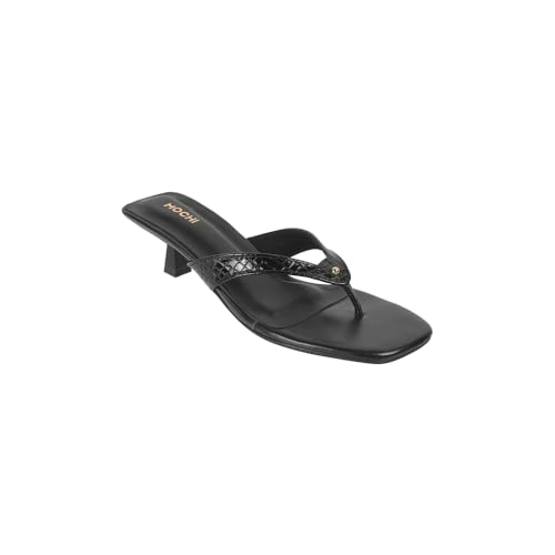 Image of Mochi Women Faux Leather Slip-on Heeled Sandal