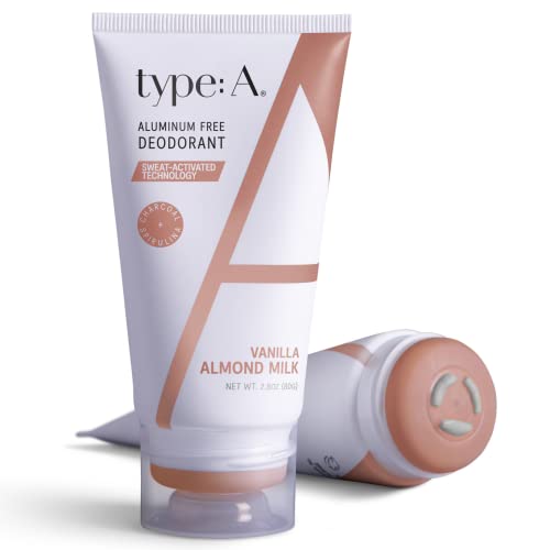 Type:A Natural Deodorant For Women | Vanilla Almond Milk - Aluminum Free Deodorant with Charcoal and Aloe, Safe For Sensitive Skin | The Darling- 2.8oz Dry Touch Cream Deodorant