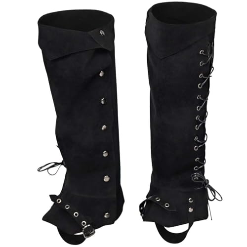 Bottes médiévales cosplay en simili cuir avec sangles de cheville punk