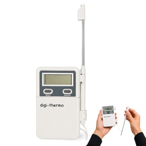 Termómetro digital de mano con sonda, Pantalla digital, Voltaje: 3V DC 1x1,5V (AAA), Rango 50º +300ºc, Apto para equipos de aire acondicionado, climatización, cocina, asado y laboratorios