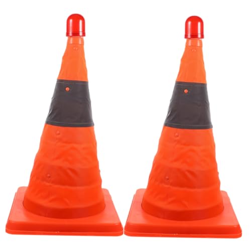 Zerodeko 2pezzi Coni Di Sicurezza Stradali Riflettenti Coni Di Parcheggio Pieghevoli Stradali Con Luce Led Di Emergenza Portatili Di Sicurezza Resistenti Pieghevoli Per Uso Quotidiano