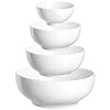 DOWAN Serving Bowls, Mixing Bowl Set, 86/36/24/8.5 Ounces Mixing Bowls for Kitchen, White Serving Set, Serving Bowls Set of 4, Ceramic Bowl Sets for Eating Different Sizes DOWAN Serving Bowls, Mixing Bowl Set, 86/36/24/8.5 Ounces Mixing Bowls for Kitchen, White Serving Set, Serving Bowls Set of 4, Ceramic Bowl Sets for Eating Different Sizes