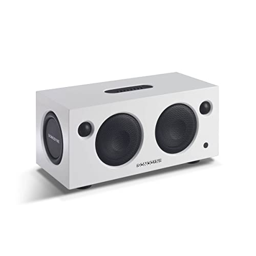 Sonodyne Malhar 180Watts Handmade Wooden Wireless High Fidelity Music System & Bluetooth Speaker with Pristine Stereo Clarity, Optical, USB and AUX Connectivity, Duet Mode with Remote Control, White (B0B6VBRQRV) Amazon Price History, Amazon Price Tracker