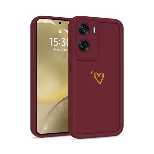 ChoosEU Funda para Honor 90 Lite 5G Silicona TPU Fina Carcasa con Cute Dibujos para Niñas Niños Estuche Tacto Suave y Sedoso Anti-Arañazos Protectora Antigolpes Case Cover - Vino Rojo