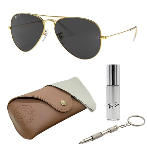 Image of Ray-Ban RB3025 CLASSIC AVIATOR POLARIZED Sunglasses for Men & Women with Official Eyewear Kit