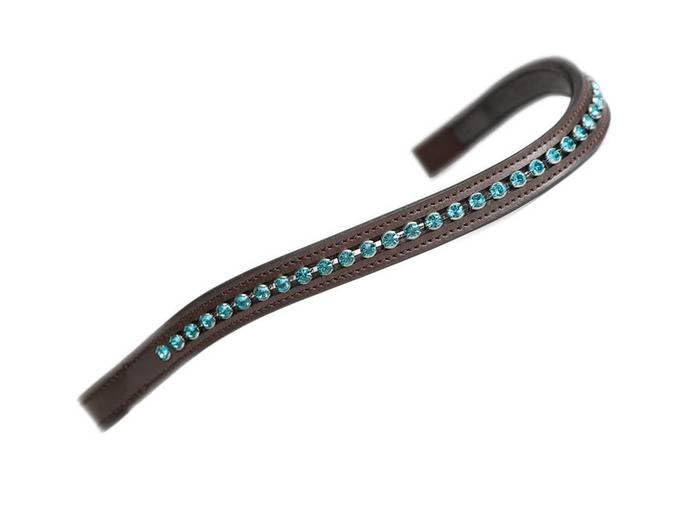 Shires Aviemore Large Diamante Browband (Havana/Green, X-Full)