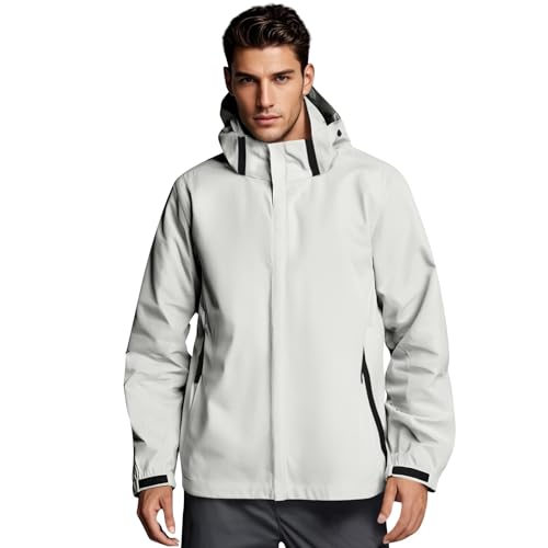 Genérico Chaqueta De Hombre Chaqueta Esqui Hombre Larga Casual Impermeable Moto Chaquetas Ligera Nieve Softshell Deporte Ropa Ofertas Flash del Dia Hoy 2#Blanco L