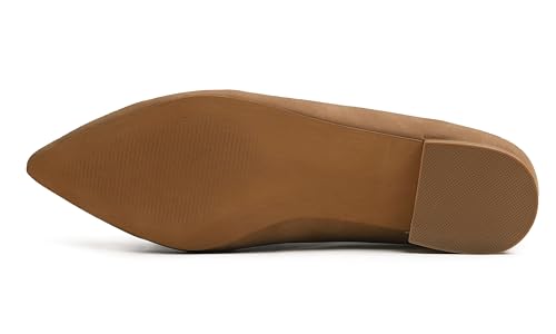 Image of FEVERSOLE Women's Loafer Flat Pointed Deco Low Heel Fashion Slip On Dress Driving Office Shoes