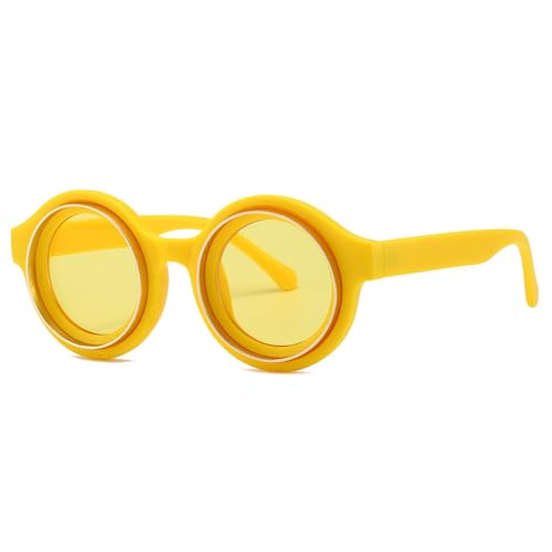 Lunettes de soleil rondes punk UV400 sportives anti-éblouissement