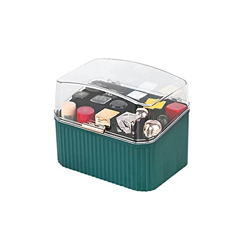 Make up Organizer Lippenstift Aufbewahrungsbox Desktop Light Luxury Cosmetic Box mit Deckel Multi Cell Finishing Lip Glaze Lippenstifthalter Kosmetikorganiser/Kosmetikbox (Color : Groen)