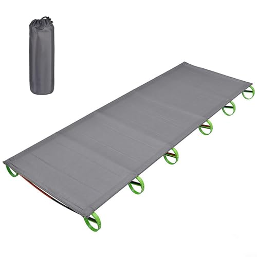 BEAZOOM Cuna plegable ultraligera con diseño de cama individual, marco de aleación de aluminio, tela Oxford, equipo de dormir portátil de viaje para senderismo, pesca, uso al aire libre (verde)