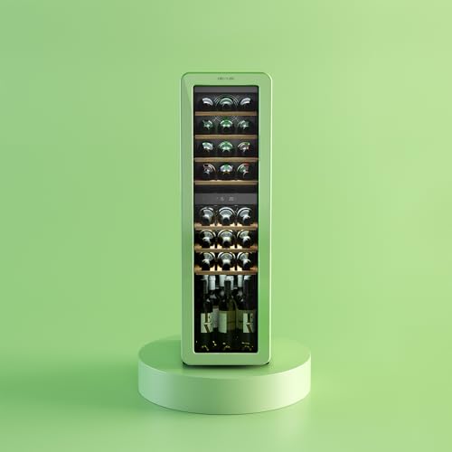 Cecotec Weinkühlschrank 30 Flaschen Retro Bolero Grandsommelier Origin Duo 30 Hit Green. Grün mit 2 Temperaturzonen (5-12ºC, 12-20ºC), LED-Steuerung, NoFrost, Holzregale, Innenbeleuchtung 5 Cecotec Weinkühlschrank 30 Flaschen Retro Bolero Grandsommelier Origin Duo 30 Hit Green. Grün mit 2 Temperaturzonen (5-12ºC, 12-20ºC), LED-Steuerung, NoFrost, Holzregale, Innenbeleuchtung