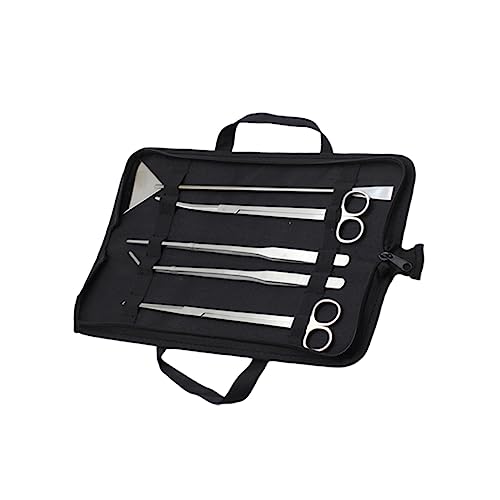 Mikikit Aquarium Tools 5-Piece Set Scissor Tweezer Scraper for Plant Care Ideal for Tank Maintenance