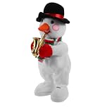 HEMOTON Electric Singing Dancing Snowman Plush Toy Christmas Musical Soft Toy Interactive Xmas Decoration for Kids Home Party