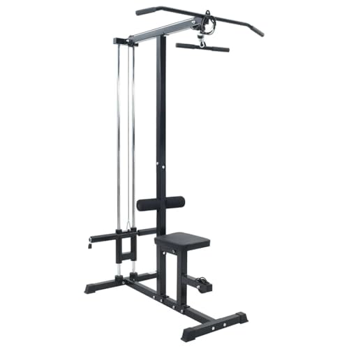 vidaXL LAT Pulldown Maschine mit verstellbarem Sitz für bis zu 80 kg Robuste Fitnessausrüstung für Heimfitness mit kompaktem Design für Krafttraining Industrie Stil Glatte Textur vidaXL LAT Pulldown Maschine mit verstellbarem Sitz für bis zu 80 kg Robuste Fitnessausrüstung für Heimfitness mit kompaktem Design für Krafttraining Industrie Stil Glatte Textur