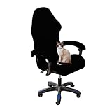 CACXKEP Gaming Chair Covers Slipcovers with Armrest Covers Office Desk Chair Cover Computer Chair Cover Stretch Gamer Chair Cover Cat Scratch Proof,Black