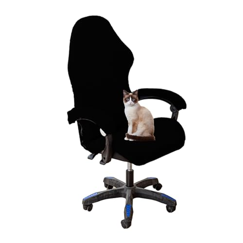 CACXKEP Gaming Chair Covers Slipcovers with Armrest Covers Office Desk Chair Cover Computer Chair Cover Stretch Gamer Chair Cover Cat Scratch Proof,Black