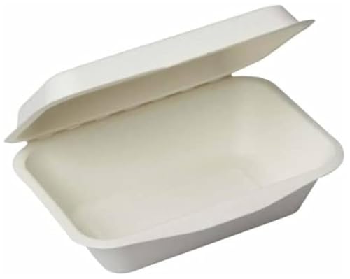 Parkers Bagasse Clamshell Takeaway Box 600 x 7inch x 5inch