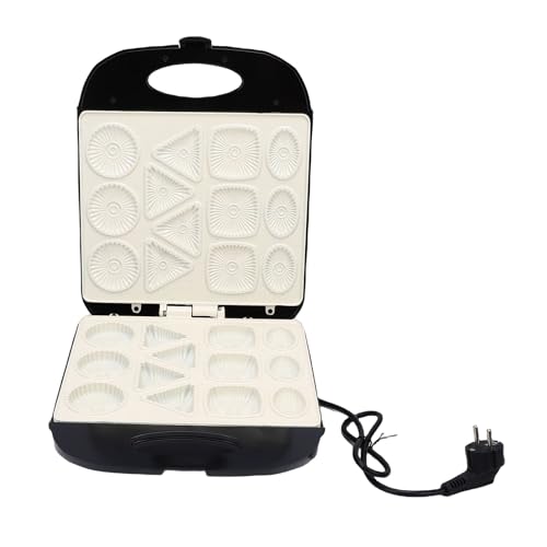 Pssopp Macchina per Biscotti, Macchina per Biscotti Elettrica da 1400 W con Maniglia, Piastra Antiaderente per Feste in (Spina europea)