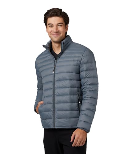 32 Degrees Men's Ultra-Light Down Packable Jacket | Layering | Zippered Pockets | Water Repellent