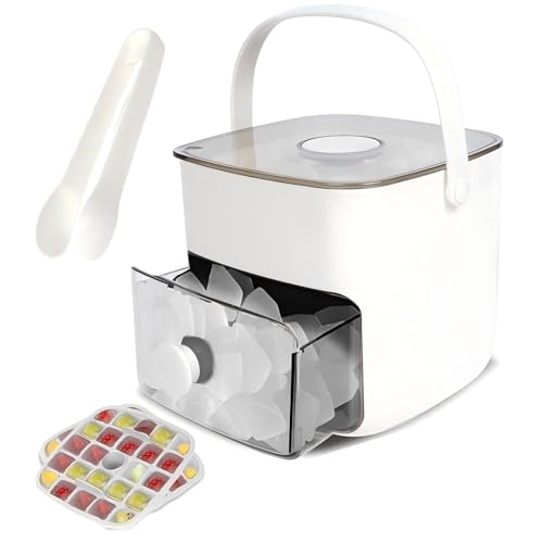 Image of Ice Cube Trays with Lid and Storage Bin Ice Maker for Freezer