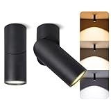 SSC-LUXon 2x TOBI-L Aufbauleuchte Punktstrahler schwarz - dimmbar mit GU10 LED 6W Lampe LumiFLEX - Deckenlampe Spotlight schwenkbar drehbar