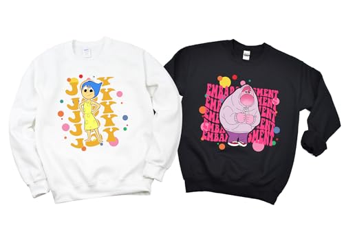 Emotions Inspired Sweatshirt, Anger Joy Fear Sadness Anxiety Feelings Character Custom Sweatshirt, Halloween Sweatshirts Beige2