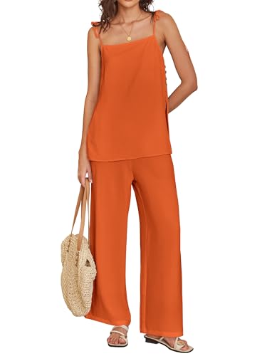 ANRABESS Womens 2 Piece Summer Sets, Casual Sleeveless Top and