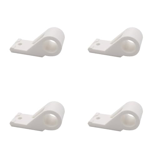 Lot de 4 Colliers Déportés d'Espagnolette - Système de Fermeture pour Volet Battant - Blanc mat en matière Polyamide - Diam. Ø14 - Entraxe 20mm - Longue Durabilité - Fabrication Française