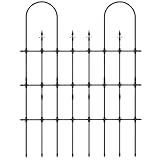 GiantexUK 146 x 186cm Garden Trellis, 6ft Tall Metal Fence Climbing Plants Support Frame with Ground Stakes, Rustproof Lattice Grid Panels Barrier Edge Border for Rose Vine Tomato Vegetable