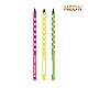 KEYROAD Buntstifte Neon Dreikantform - 6 Stück/Mischfarben/Erwachsene und Kinder/Schwarzes Holz/Loch zum Aufhängen, KR971870