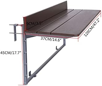 FURNIKNA Balcony Bar Table for Railings, Hanging Folding Adjustable Deck Table for Patio, Garden