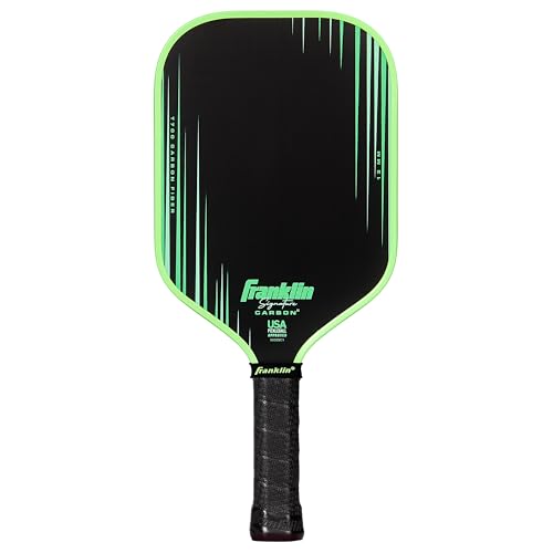 Franklin Sports Pro Pickleball Paddles - Signature Carbon Series -T700 Carbon Fiber Surface - USA Pickleball (USAP) Tournament Approved - 13mm Polypropylene Core - Green